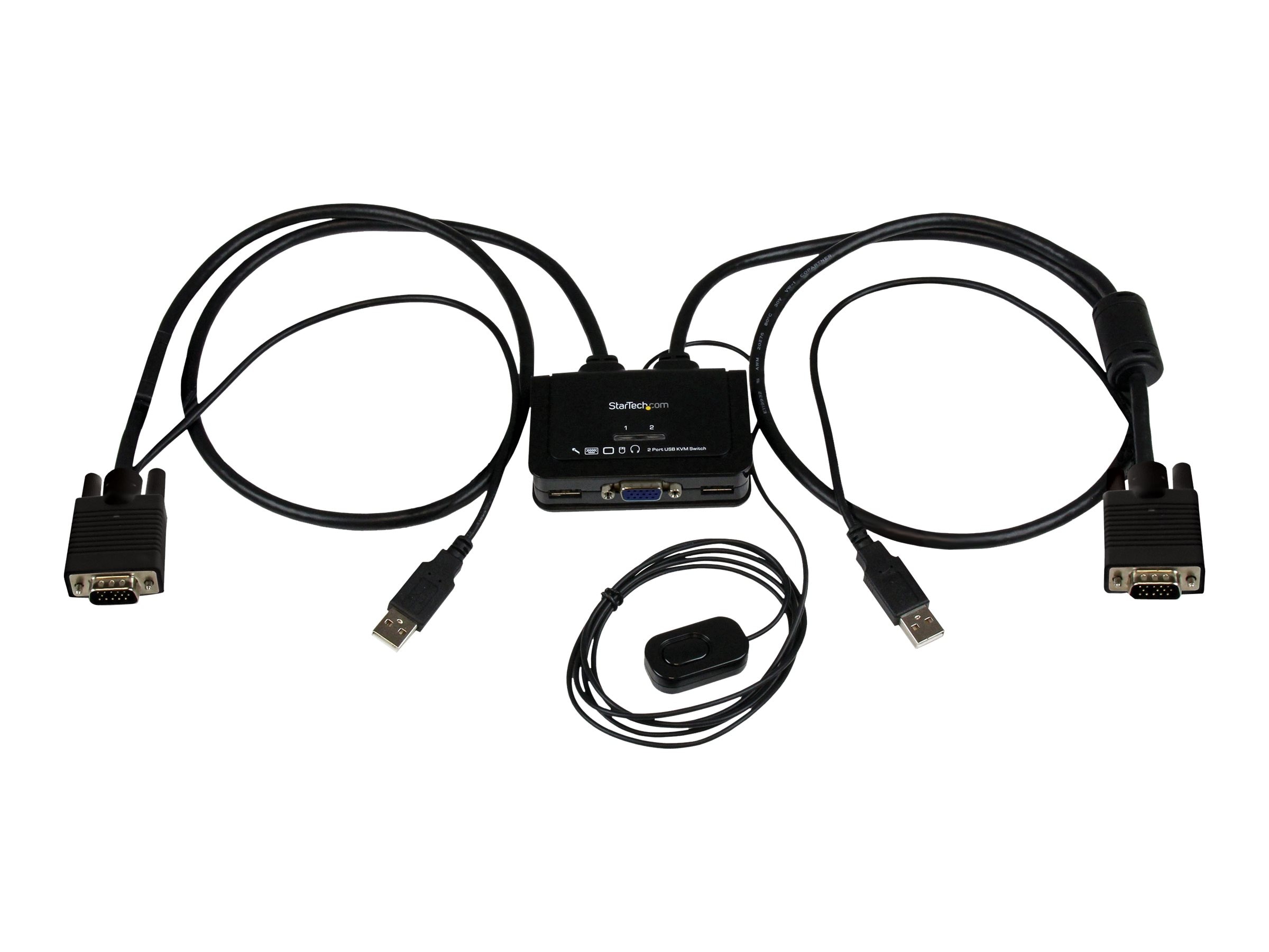 ammunition ego Sund og rask StarTech.com 2-Port USB VGA Cable KVM Switch USB Powered w (SV211USB)