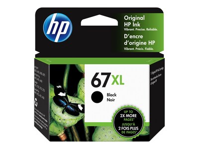 HP 67XL (3YM57AN) High Yield Black Original Ink Cartridge, 3YM57AN#140, 41039579, Ink Cartridges & Ink Refill Kits - OEM