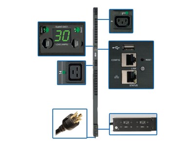 Tripp Lite Switched PDU 5 5.8kW 208 240V 1-ph 0U, (20) C13 (4) C19, Outlet Monitoring, LX Platform I F, TAA, PDUMVR30HVNETLX, 33892631, Power Distribution Units Tripp Lite Switched PDU 5 5.8kW 208 240V 1-ph 0U, (20) C13 (4) C19, Outlet Monitoring, LX Platform I F, TAA, PDUMVR30HVNETLX, 33892631, Power Distribution Units