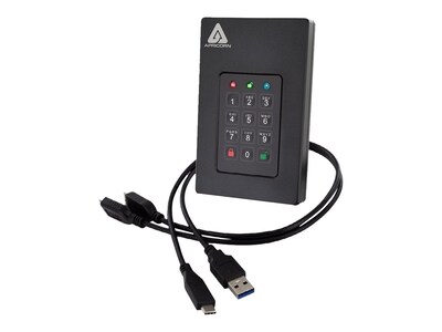 Apricorn 16TB Aegis Fortress L3 USB 3.0 Hardware Encrypted External Solid State Drive, AFL3- S16TB, 36471795, Solid State Drives - External
