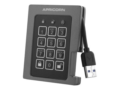 Apricorn 480GB Padlock USB FIPS Encrypted Ruggedized External Solid State Drive, ASSD-3PL256-480F, 16011901, Solid State Drives - External