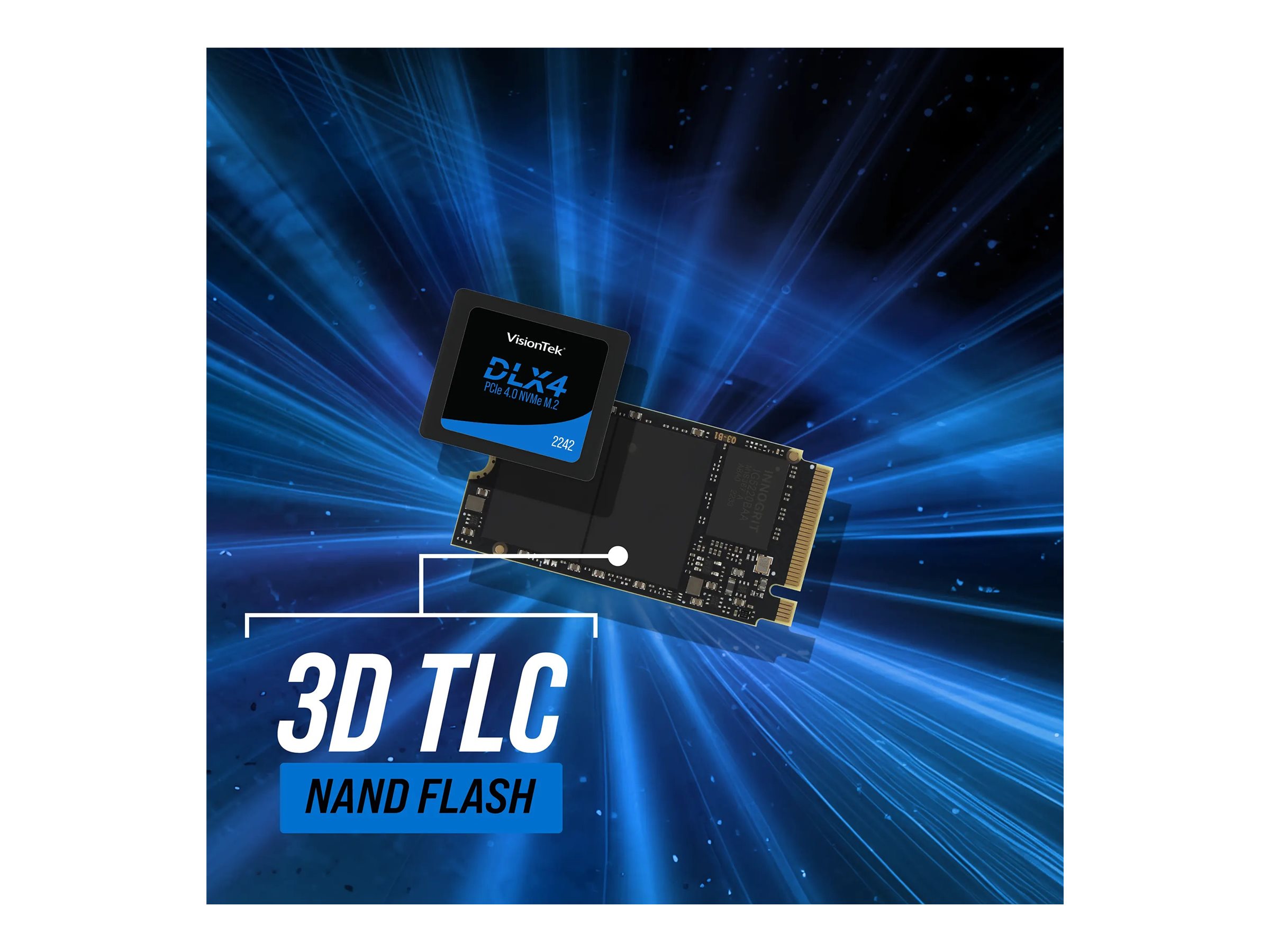 2242 DLX4 M.2 SSD - 2TB VisionTek 2242 DLX4 M.2 SSD - 2TB - PCIe
