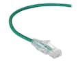 Black Box Slim-Net CAT6A 28AWG 500MHz UTP Patch Cable, Green, 1ft , C6APC28-GN-01, 34611555, Cables