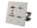 C2G RapidRun VGA, Stereo Audio, Composite Video, RCA Stereo Audio Double Gang Wall Plate, 60143, 17672129, Premise Wiring Equipment
