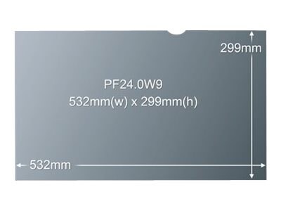 3M Privacy Filter for 24 Widescreen, 16:9 Aspect Ratio, PF24.0W9B, 11671977, Glare Filters & Privacy Screens