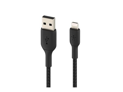 Belkin 15W 480Mbps USB-A to USB-C M M Braided Nylon Cable, Black, 2m, CAA002BT2MBK, 38328141, Cables