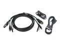 IOGEAR Dual View DVI, USB KVM Cable Kit with Audio, 10ft, G2L7203UTAA3, 36332621, Cables
