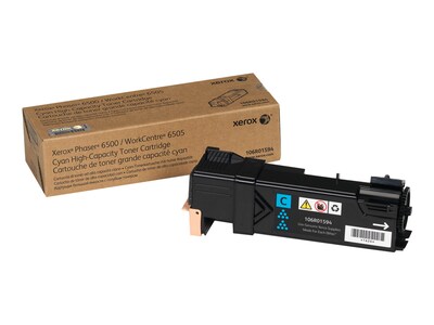 Xerox Phaser 6500 WorkCentre 6505, High Capacity Cyan Toner Cartridge (2,500 Pages), North America, EEA, 106R01594, 12487688, Toner and Imaging Components - OEM
