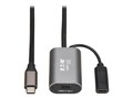 Eaton 5Gbps USB 3.2 Gen 1 USB-C M F Active Extension Cable with USB-C Charging, 5m, U330-05M-C2C-C                , 42024108, Cables