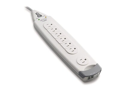 Belkin 7-Outlet 1045J Straight Plug Surge Protector w 12ft Cord, On-Off Switch - White , F9H710-12, 300352, Surge Suppressors Belkin 7-Outlet 1045J Straight Plug Surge Protector w 12ft Cord, On-Off Switch - White , F9H710-12, 300352, Surge Suppressors