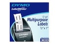 DYMO 0.5 x 1 Black on White Permanent Paper Labels (1000 Labels), 30333, 47657, Paper, Labels & Other Print Media