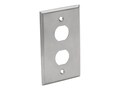 Tripp Lite RJ45 Bulkhead Wall Plate Metal Cutouts Industrial Single Gang , N206-FP02-IND, 36114034, Premise Wiring Equipment