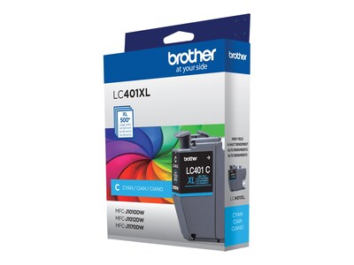 Brother Cyan LC401XL High Yield Ink Cartridge, LC401XLCS, 41592412, Ink Cartridges & Ink Refill Kits - OEM