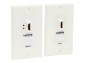 Tripp Lite HDMI Over Cat5 Cat6 Wallplate Extender Kit, P167-000, 8803490, Premise Wiring Equipment