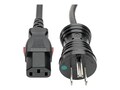 Tripp Lite Hospital-Grade Power Cord, NEMA 5-15P to Locking IEC C13 - 10A, 125V, 18 AWG, 10 ft., Black, P006-L10-HG10, 36206326, Power Cords