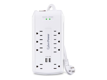 CyberPower Professional Surge Protector 3000J 125V, 5-15P Input, (8) 5-15R Outlets, (2) USB Charge Ports, Black, CSP806U, 35092857, Surge Suppressors