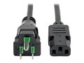Tripp Lite Hospital-Grade Coiled Computer Power Cord, 15A, 14AWG, NEMA 5-15P to IEC-320-C13, Black, 25ft, P006-025-HG15, 31912230, Power Cords