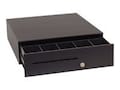 APG S100 Drawer 16x16 Black 24V 5 Bill 6 Coin Till, Cable Req, T320-BL1616-U6, 15644183, Cash Drawers