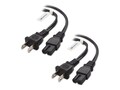 Cable Matters NEMA 1-15P to IEC C7 2-Slot Polarized Power Cord, Black, 10ft, 2-Pack, 400006-10X2                   , 41895585, Power Cords