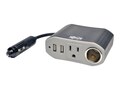 Tripp Lite PowerVerter 100W Ultra-Compact Inverter w  AC Outlet, 12VDC Vehicle Outlet, (2) USB Charging Ports, PV100USB, 26274966, Power Converters