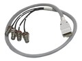 AccelTex 100 Series 4 Port DART to RPTNC Bulkhead Jack Cable Assembly, 3ft, ATS-00021 , 41961050, Cables AccelTex 100 Series 4 Port DART to RPTNC Bulkhead Jack Cable Assembly, 3ft, ATS-00021 , 41961050, Cables