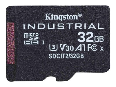 Kingston 32GB Industrial MicroSDHC UHS-I V30 A1 Card, Class 10, SDCIT2/32GBSP, 41306069, Memory - Flash Kingston 32GB Industrial MicroSDHC UHS-I V30 A1 Card, Class 10, SDCIT2/32GBSP, 41306069, Memory - Flash