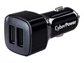 CyberPower 2-3.1A USB Mobile Travel Charger w  Auto Plug, TR22U3A, 34343415, Automobile/Airline Power Adapters