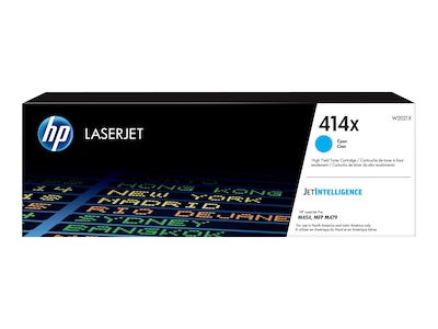 HP 414X (W2021X) High Yield Cyan Original LaserJet Toner Cartridge , W2021X, 37145191, Toner and Imaging Components - OEM