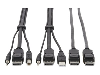 Tripp Lite Dual DisplayPort KVM Cable Kit, Black, 6ft, P783-006-DP, 37467317, Cables