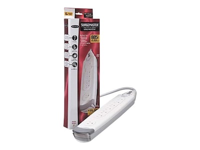Belkin 7-Outlet 885J Straight Plug Surge Protector w 6ft Cord, On-Off Switch - White , F9H700-06, 300349, Surge Suppressors Belkin 7-Outlet 885J Straight Plug Surge Protector w 6ft Cord, On-Off Switch - White , F9H700-06, 300349, Surge Suppressors