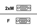 QVS Serial DB9 Female to DB9 Male & Male Splitter Cable, 8, CC317Y, 16745437, Cables