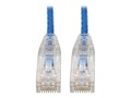 Tripp Lite Cat6 UTP Snagless Molded Slim Patch Cable, Blue, 8, N201-S8N-BL, 36972274, Cables Tripp Lite Cat6 UTP Snagless Molded Slim Patch Cable, Blue, 8, N201-S8N-BL, 36972274, Cables