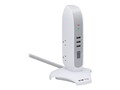 Tripp Lite Surge Protector Tower, 5-Outlet, 3 USB Type-A Ports, 5-15P Plug, 1200 Joules, White, TLP66USB, 41209820, Surge Suppressors