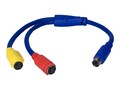 QVS Premium S-Video Mini4 Male to Two Female Splitter Cable, 1ft, CSV2F, 16745648, Cables