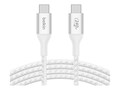 Belkin 240W BootCharge USB-C to USB-C M M Braided Nylon Cable, 480Mbps, White, 2m, CAB015BT2MWH, 41690776, Cables