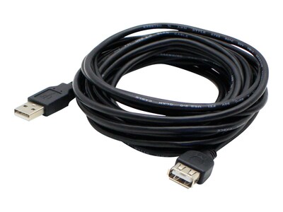 AddOn USB 2.0 Type A M F Cable, Black, 6ft, USBEXTAA6, 41493348, Cables