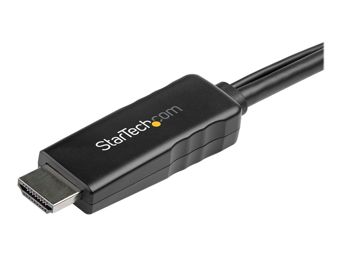 StarTech.com 4K 30Hz HDMI to DisplayPort Video Adapter w/ USB Power - 6 in  - HDMI 1.4 (Male) to DP 1.2 (Female) Active Monitor Converter (HD2DP),Black