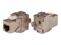 Monoprice Cat6 Cat6A Shielded RJ45 Toolless Die Cast 180-Degree Keystone Jack for 22-24AWG Solid Wire, Silver, 15680                         , 41901450, Premise Wiring Equipment