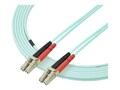 StarTech.com LC UPC to LC UPC OM3 Multimode Fiber Optic Cable LOMMF Fiber Patch Cable, Aqua, 5m, A50FBLCLC5, 8185169, Cables