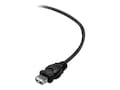 Belkin 480 Mbps USB-A to USB-A M F Extension Cable, Black, 1.8m, F3U153BT1.8M, 33603107, Cables Belkin 480 Mbps USB-A to USB-A M F Extension Cable, Black, 1.8m, F3U153BT1.8M, 33603107, Cables