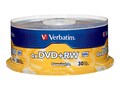 Verbatim 4x 4.7GB DVD+RW Branded Media (30-pack Spindle), 94834, 5205961, DVD Media