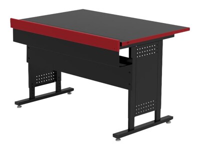 Spectrum Industries Evolution Esports Desk Black w  Red Edge, 22860BKNRB, 37832302, Computer Carts