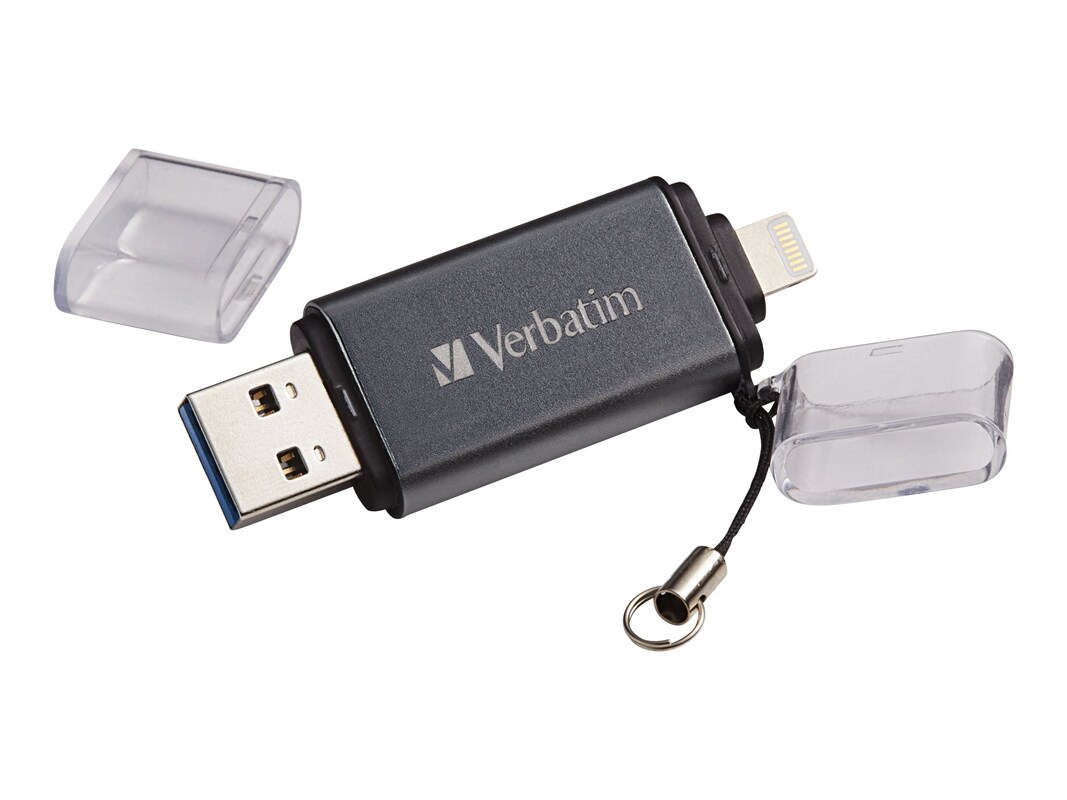 Borgerskab til eksil travl Verbatim 64GB iStore n Go Dual USB 3.0 Flash Drive (49301)