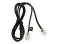 Jabra RJ-9 to RJ6 Headset Cable, Black, 0.5m, 8800-00-101, 30833548, Cables