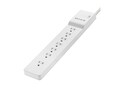 Belkin 7-Outlet 2160J Right Angle Plug Surge Protector w  6ft Cord - White , BE107000-06-CM, 10461337, Surge Suppressors