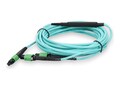 AddOn Mellanox Compatible Angled MPO to 2x Angled MPO F F 12-strand Polarity-B OM4 Fiber LSZH Cable, 15m, MFP7E20-N015-AO, 41826676, Cables