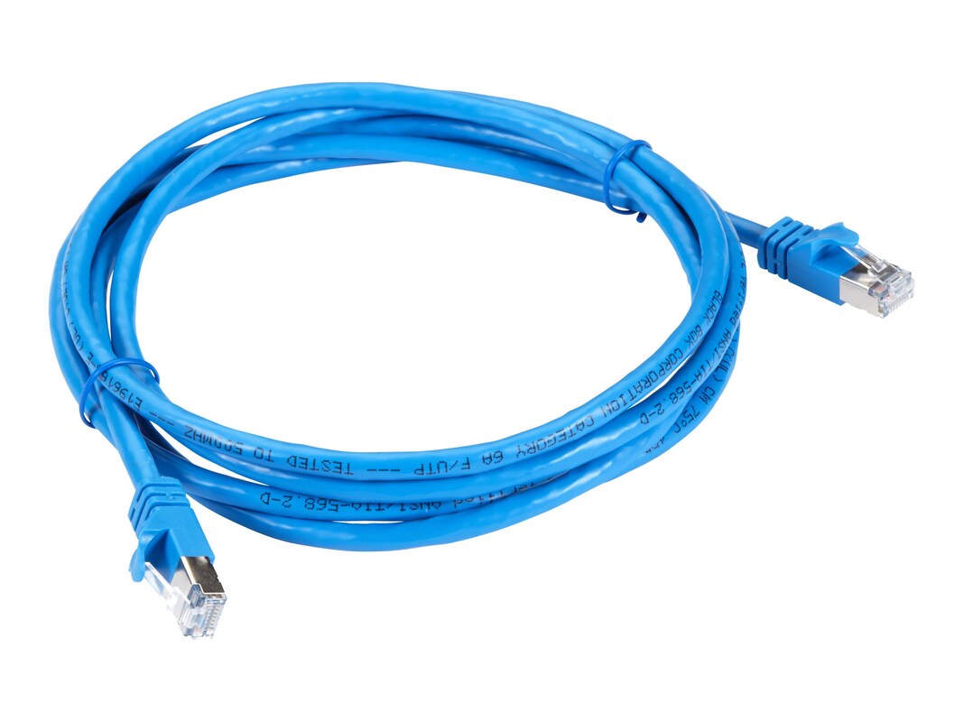 Black Box CAT6A 500MHz UTP PVC Snagless Patch Cable, Blue, 10ft ...