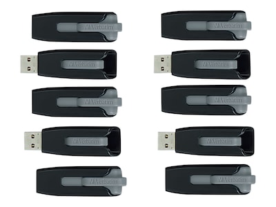Verbatim 32GB Store ‘n’ Go V3 USB 3.2 Gen 1 Flash Drive, Gray, 10-pack, 70894, 41527837, Flash Drives Verbatim 32GB Store ‘n’ Go V3 USB 3.2 Gen 1 Flash Drive, Gray, 10-pack, 70894, 41527837, Flash Drives