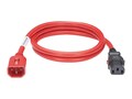 Panduit Locking Power Cord, IEC C14 to IEC C13, 8ft (2.4m), Red, LPCA04-X, 41382132, Power Cords
