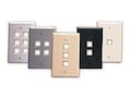 Leviton QuickPort Single-Gang 2-Port Wallplate, 41080-2WP, 7707316, Premise Wiring Equipment